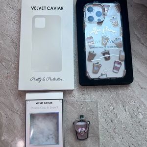 Velvet Caviar iPhone 13 Pro Max coffee please case with phone grip SOLDOUT